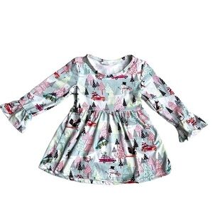 Toddler Winter holiday Christmas long sleeve A-line dress 2T dress